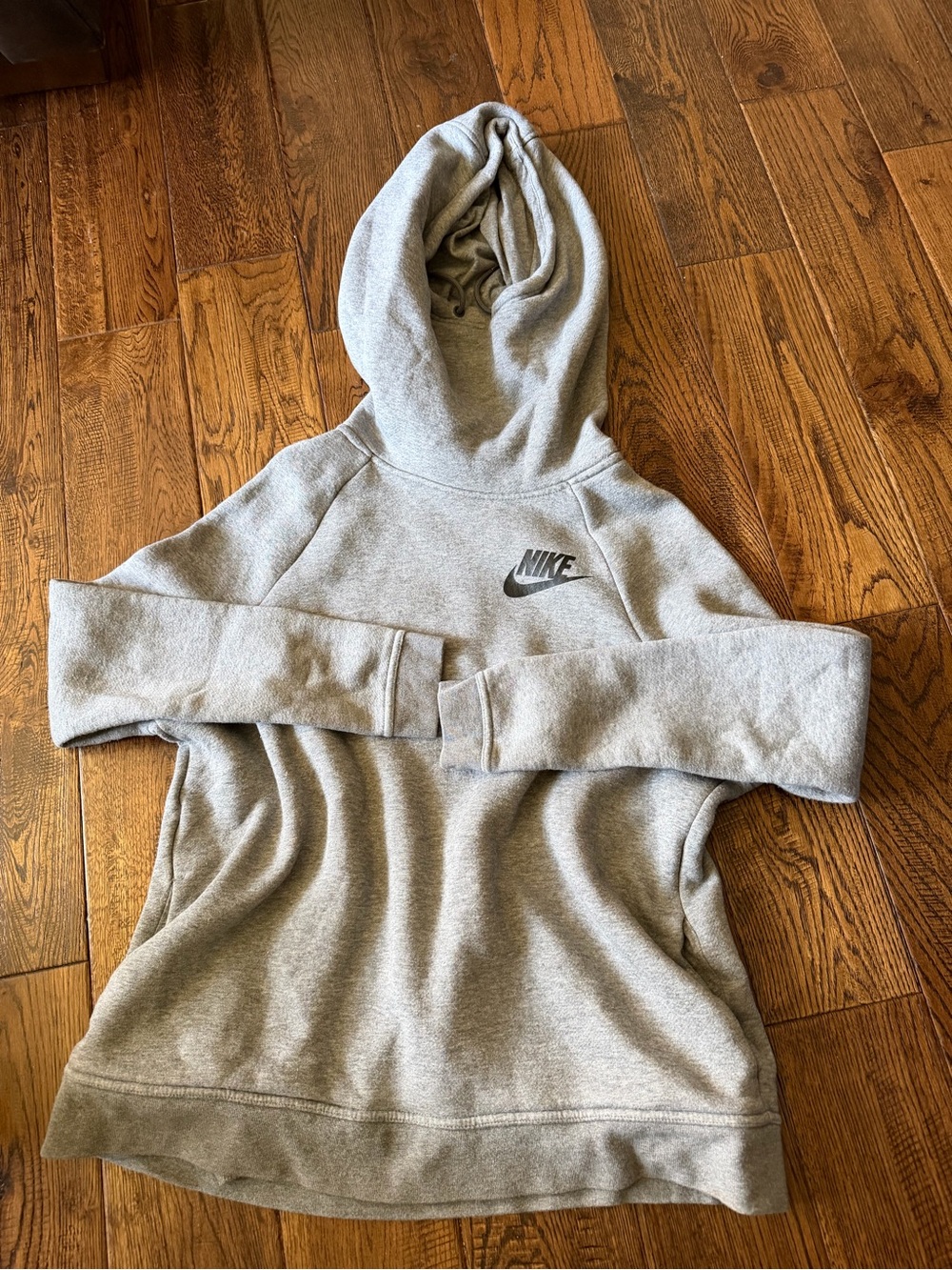 NIKE W Gray Hooded Sweatshirt Womenโs Size L